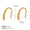 Women's Fashion Simple Ushaped Metal Fishhook Design 316L Stainless Steel Electroplated Earrings