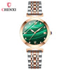 Women's Fashion Square Alloy Case Stainless Steel Band Waterproof Diamond Inlaid Watch