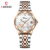 Women's Fashion Square Alloy Case Stainless Steel Band Waterproof Diamond Inlaid Watch