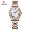 Women's Fashion Square Alloy Case Stainless Steel Band Waterproof Diamond Inlaid Watch