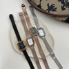 Women's Fashion Square Dial Watch Alloy Case Steel Wire Belt Simple Elegant Leisure Style