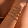 Women's Fashion Stainless Steel And 18K Gold Stacked Bracelets With Colorful Rice Beads And Electroplating Treatment