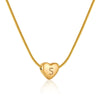 Women's Fashion 316L Stainless Steel And 316L Stainless Steel Heart And Letter Pendant Snake Bone Chain Necklace With Electroplating