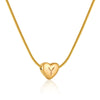 Women's Fashion 316L Stainless Steel And 316L Stainless Steel Heart And Letter Pendant Snake Bone Chain Necklace With Electroplating