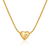 Women's Fashion 316L Stainless Steel And 316L Stainless Steel Heart And Letter Pendant Snake Bone Chain Necklace With Electroplating