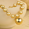 Women's Fashion Stainless Steel Beaded Heart Shaped Geometric Bracelet With 18K Electroplating