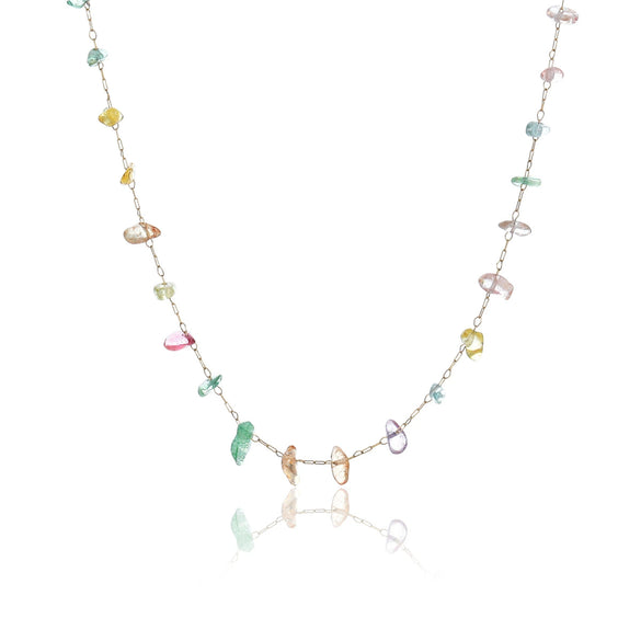 Women's Fashion Stainless Steel Beaded Necklace With Natural Stone And Electroplating Design