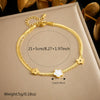 Women's Fashion Stainless Steel Foot Chain With Flower Pattern And Multilayer Stacked Design