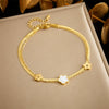 Women's Fashion Stainless Steel Foot Chain With Flower Pattern And Multilayer Stacked Design