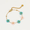 Women's Fashion Stainless Steel Geometric Beaded Bracelet With Electroplating Treatment