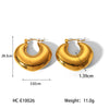 Women's Fashion Stainless Steel Geometric Hollow Electroplated Allmatch Nonfading Earrings