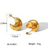 Women's Fashion Stainless Steel Geometric Hollow Electroplated Allmatch Nonfading Earrings