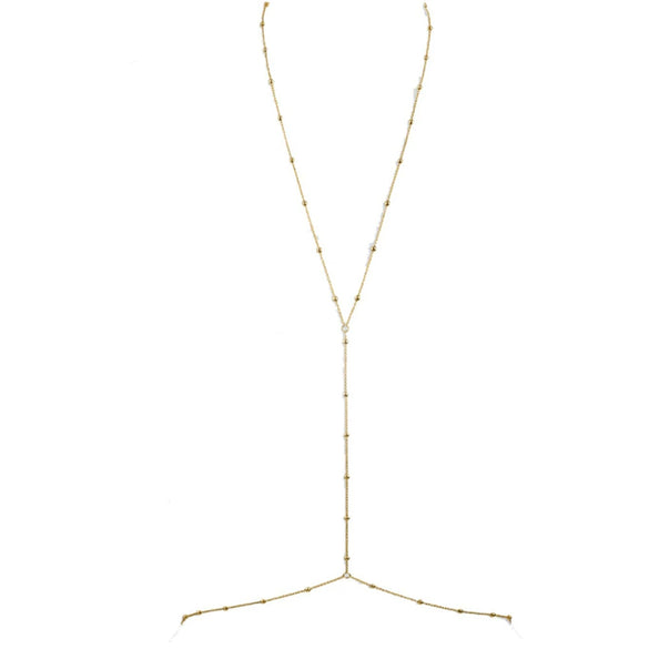 Women's Fashion Stainless Steel Geometric Round Bead Body Chain Necklace And Waist Chain With Electroplated Finish