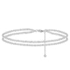Women's Fashion Stainless Steel Multi Layer Cuban And Snake Chain Anklet With Geometric Design