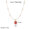 Women's Fashion Stainless Steel Necklace With Electroplating Pearl Chain And Rose Flower Pendant