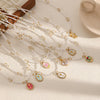 Women's Fashion Stainless Steel Necklace With Electroplating Pearl Chain And Rose Flower Pendant
