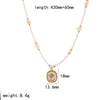 Women's Fashion Stainless Steel Necklace With Electroplating Pearl Chain And Rose Flower Pendant