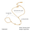 Women's Fashion Stainless Steel Zircon Finger Chain Mittens Bracelet With Pvd Furnace Vacuum Real Gold Plating