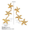 Women's Fashion Starfish 316L Stainless Steel Electroplated Earrings Ocean Series