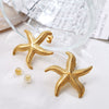 Women's Fashion Starfish 316L Stainless Steel Electroplated Earrings Ocean Series