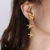 Women's Fashion Starfish 316L Stainless Steel Electroplated Earrings Ocean Series