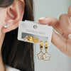 Women's Fashion Steel Heart And Flower Shaped Electroplated Earrings
