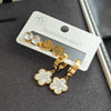 Women's Fashion Steel Heart And Flower Shaped Electroplated Earrings