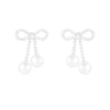 Women's Fashion Sweet Bow Design Copper S925 Silver Needle Set With Pearls Earrings