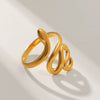 Women's Fashion Temperament Stainless Steel Snakeshaped Ring With Geometric And Animal Patterns Electroplated
