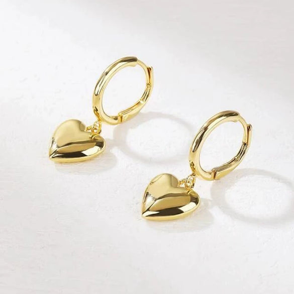 Women's Fashion Three Dimensional Exaggerated Heart Shaped Ccb Earrings With Electroplating