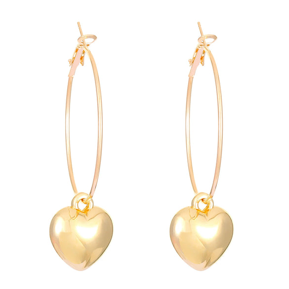 Women's Fashion Three Dimensional Exaggerated Heart Shaped Ccb Earrings With Electroplating