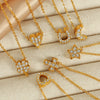 Women's Fashion 316L Stainless Steel Four Leaf Clover Cross Geometric Shape Necklace With Electroplating