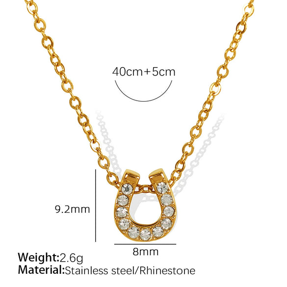 Women's Fashion 316L Stainless Steel Four Leaf Clover Cross Geometric Shape Necklace With Electroplating