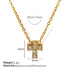 Women's Fashion 316L Stainless Steel Four Leaf Clover Cross Geometric Shape Necklace With Electroplating