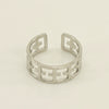Women's Fashion Titanium Steel Geometric Hollow Opening Adjustable Ring With Electroplating