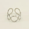 Women's Fashion Titanium Steel Geometric Hollow Opening Adjustable Ring With Electroplating