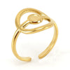 Women's Fashion Titanium Steel Geometric Hollow Opening Adjustable Ring With Electroplating
