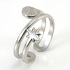 Women's Fashion Titanium Steel Geometric Hollow Opening Adjustable Ring With Electroplating