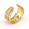 Women's Fashion Titanium Steel Geometric Hollow Opening Adjustable Ring With Electroplating