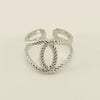 Women's Fashion Titanium Steel Geometric Hollow Opening Adjustable Ring With Electroplating