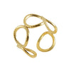 Women's Fashion Titanium Steel Geometric Hollow Opening Adjustable Ring With Electroplating