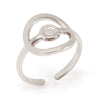 Women's Fashion Titanium Steel Geometric Hollow Opening Adjustable Ring With Electroplating