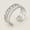 Women's Fashion Titanium Steel Geometric Hollow Opening Adjustable Ring With Electroplating