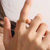 Women's Fashion 316L Stainless Steel Geometric Ring With Electroplating