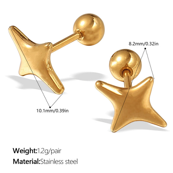 Women's Fashion 316L Stainless Steel Glossy Aircraft Robot Shape Electroplated Earrings