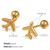 Women's Fashion 316L Stainless Steel Glossy Aircraft Robot Shape Electroplated Earrings