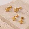 Women's Fashion 316L Stainless Steel Glossy Aircraft Robot Shape Electroplated Earrings