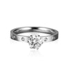 Women's Fashion Stainless Steel Rose Gold Geometric Ring With Zircon Inlay And Electroplated Finish