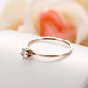 Women's Fashion Stainless Steel Rose Gold Geometric Six Claw Solitaire Ring Simple Electroplated Stainless Steel Open Finger Ring