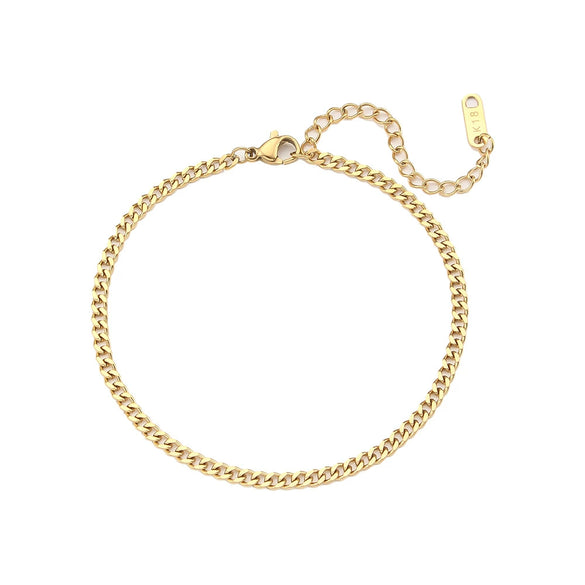 Women's Fashion Trendy Hiphop Style Stainless Steel Electroplated Geometric Chain Bracelet